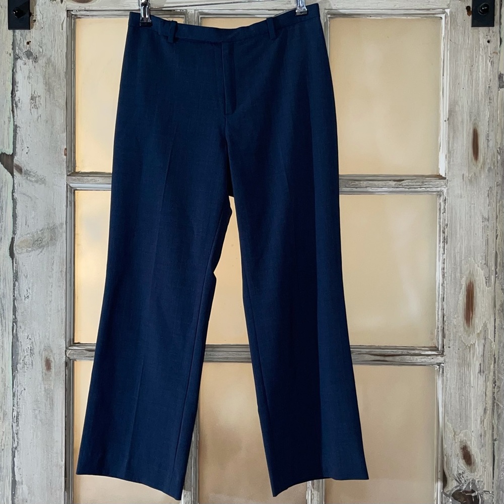 Gap cropped stretch wide leg trouser blue sz 4